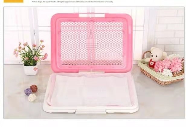 YES4PETS Large Portable Dog Potty Training Tray Pet Puppy Toilet Trays Loo Pad Mat Pink-2