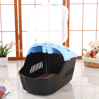 YES4PETS Small Portable Travel Dog Cat Crate Pet Carrier Cage Comfort With Mat-Blue-1