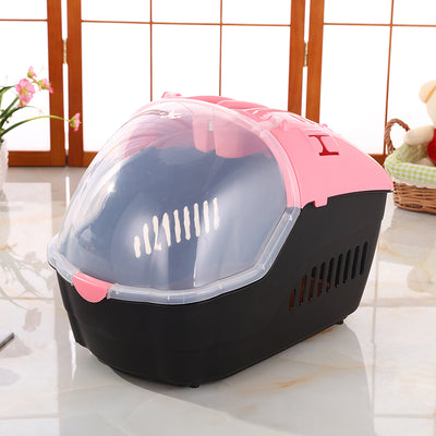 YES4PETS Small Portable Travel Dog Cat Crate Pet Carrier Cage Comfort With Mat-Pink-0