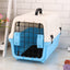 YES4PETS Small Portable Plastic Dog Cat Pet Pets Carrier Travel Cage With Tray-Blue-0