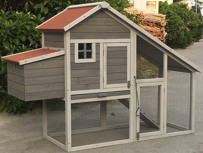 YES4PETS Grey Large Chicken Coop Rabbit Hutch Ferret Guinea Pig Cage Hen Chook Cat Kitten House-5