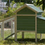 YES4PETS Green Small Chicken coop with nesting box for 2 Chickens / Rabbit Hutch-4