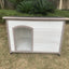 YES4PETS L Timber Pet Dog Kennel House Puppy Wooden Timber Cabin With Stripe White-1