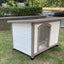 YES4PETS M Timber Pet Dog Kennel House Puppy Wooden Timber Cabin With Stripe White-1