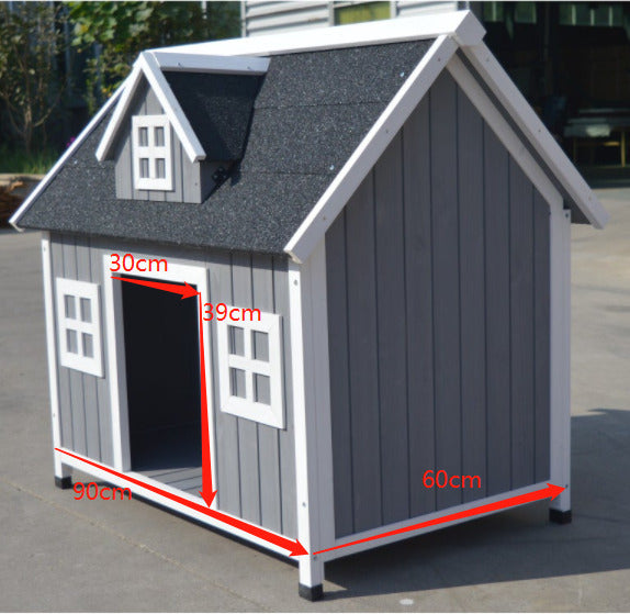 YES4PETS Grey Large Timber Pet Dog Puppy Wooden Cabin  Kennel Timber House-5