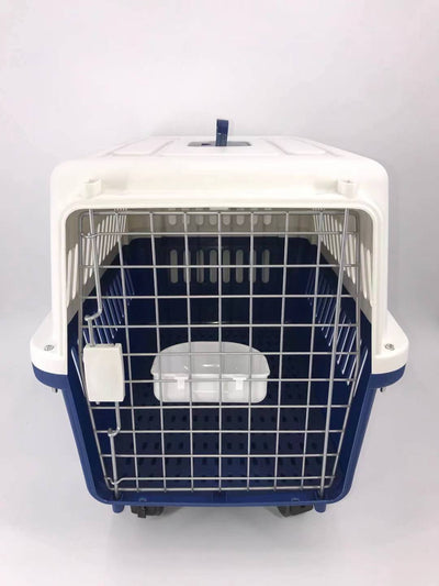 YES4PETS Navy XXL Dog Puppy Cat Crate Pet Carrier Cage W Tray, Bowl & Removable Wheels-1