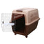 YES4PETS Large Plastic Kennels Pet Carrier Dog Cat Cage Crate With Handle and Wheel Brown-1