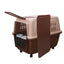 YES4PETS Large Plastic Kennels Pet Carrier Dog Cat Cage Crate With Handle and Wheel Brown-2