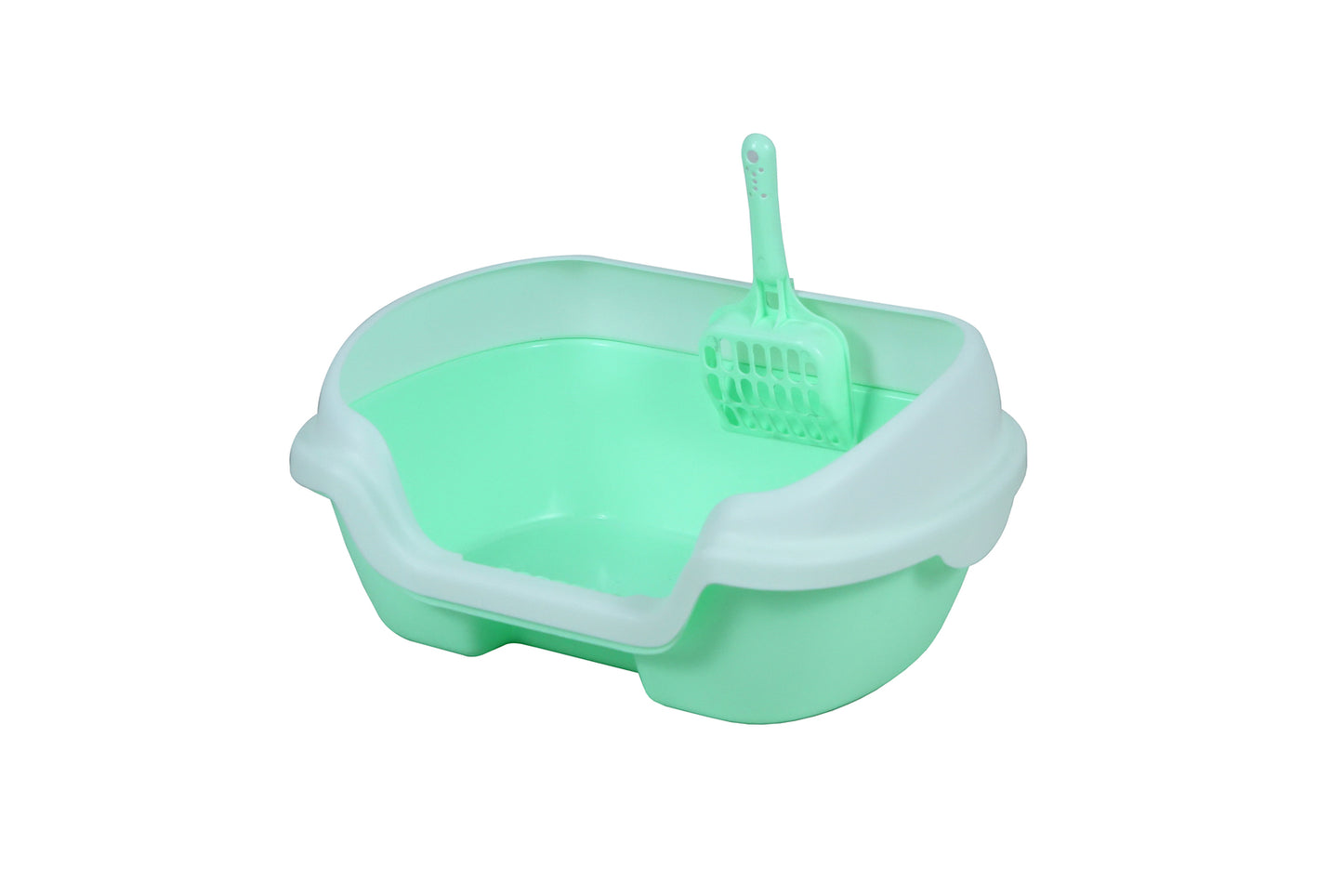 YES4PETS Small Portable Cat Kitten Rabbit Toilet Litter Box Tray with Scoop Green-0