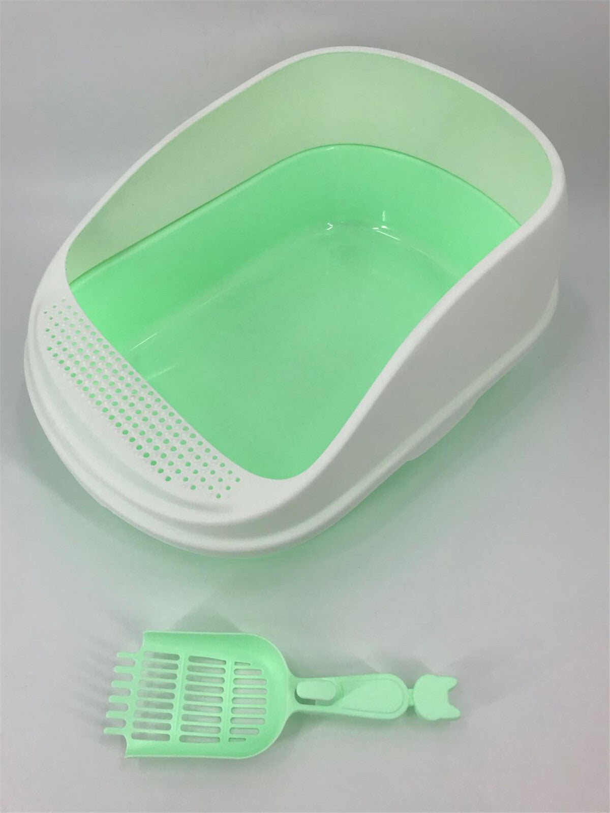 YES4PETS Large Portable Cat Toilet Litter Box Tray House with Scoop Green-1