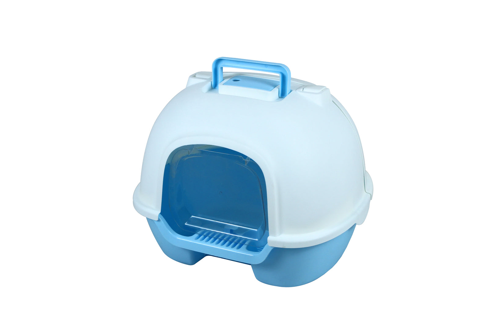 YES4PETS Portable Hooded Cat Toilet Litter Box Tray House with Handle and Scoop Blue-0