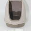 YES4PETS Portable Hooded Cat Toilet Litter Box Tray House with Scoop and Grid Tray Brown-2