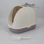 YES4PETS Portable Hooded Cat Toilet Litter Box Tray House with Handle and Scoop White-1