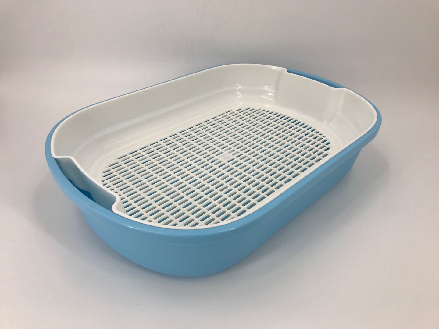 YES4PETS Large Portable Cat Toilet Litter Box Tray House with Scoop and Grid Tray Blue-3