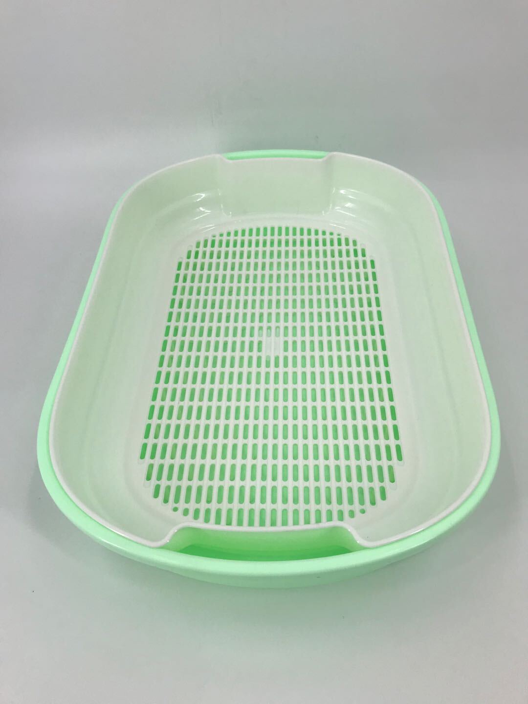 YES4PETS Large Portable Cat Toilet Litter Box Tray with Scoop and Grid Tray Green-3