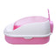 YES4PETS Large Portable Cat Toilet Litter Box Tray with Scoop and Grid Tray Pink-1