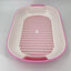 YES4PETS Large Portable Cat Toilet Litter Box Tray with Scoop and Grid Tray Pink-3