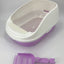 YES4PETS Large Portable Cat Toilet Litter Box Tray with Scoop and Grid Tray Purple-0