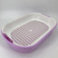 YES4PETS Large Portable Cat Toilet Litter Box Tray with Scoop and Grid Tray Purple-1