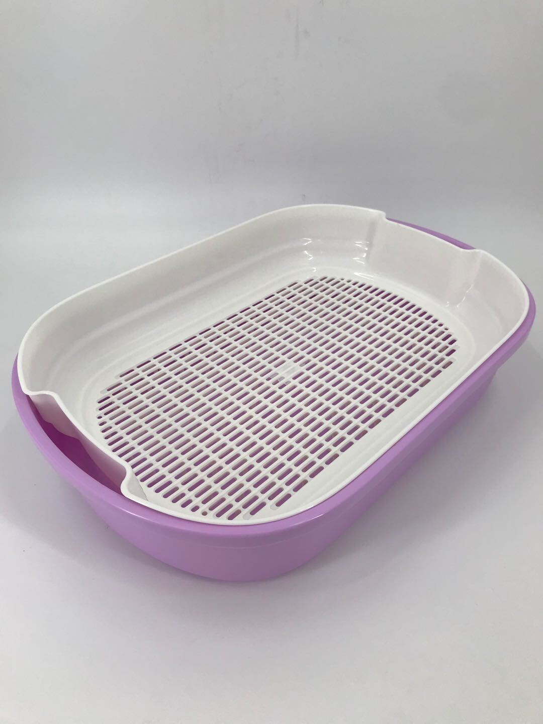 YES4PETS Large Portable Cat Toilet Litter Box Tray with Scoop and Grid Tray Purple-1