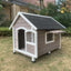 YES4PETS L Timber Pet Dog Kennel House Puppy Wooden Timber Cabin Grey-0