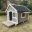 YES4PETS L Timber Pet Dog Kennel House Puppy Wooden Timber Cabin Grey-1