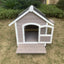 YES4PETS L Timber Pet Dog Kennel House Puppy Wooden Timber Cabin Grey-2