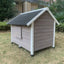 YES4PETS L Timber Pet Dog Kennel House Puppy Wooden Timber Cabin Grey-3