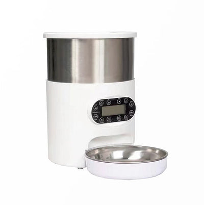 YES4PETS Electric Automatic Pet Dog Cat Rabbit Feeder Stainless Steel 4.5L Dispenser-0