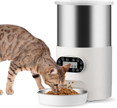 YES4PETS Electric Automatic Pet Dog Cat Rabbit Feeder Stainless Steel 3L Dispenser-1