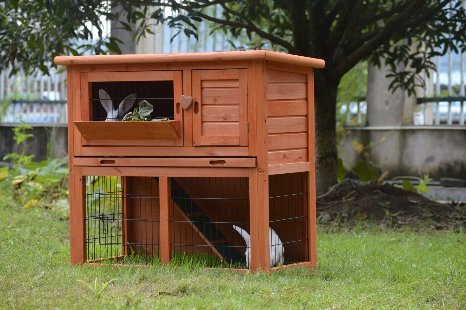 YES4PETS Double Storey Rabbit Hutch Guinea Pig Cage , Ferret cage W Pull Out Tray-0