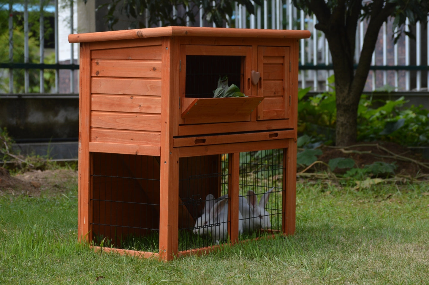 YES4PETS Double Storey Rabbit Hutch Guinea Pig Cage , Ferret cage W Pull Out Tray-1