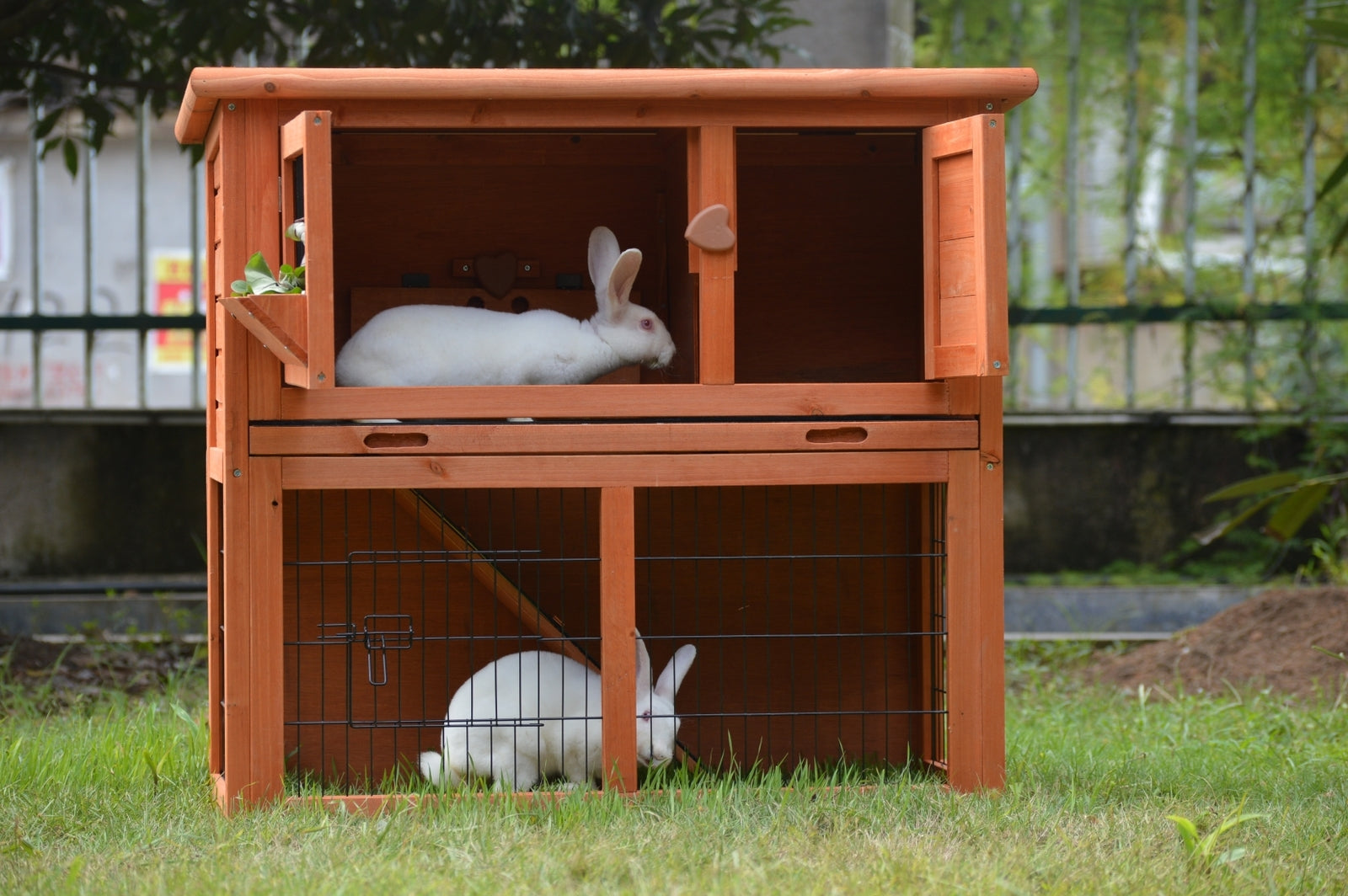 YES4PETS Double Storey Rabbit Hutch Guinea Pig Cage , Ferret cage W Pull Out Tray-3