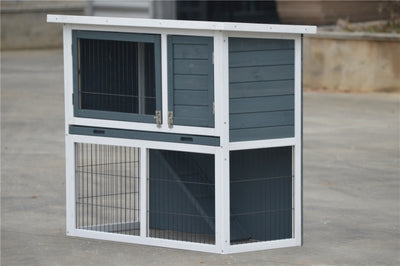 YES4PETS L Double Storey Rabbit Hutch Guinea Pig Cage , Ferret cage W Pull Out Tray-1