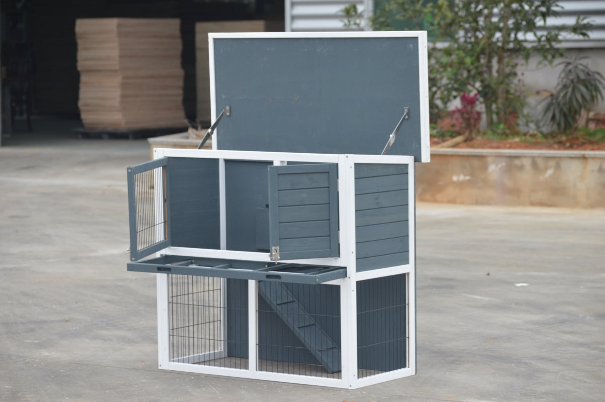 YES4PETS L Double Storey Rabbit Hutch Guinea Pig Cage , Ferret cage W Pull Out Tray-3