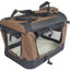 YES4PETS Large Fordable Pet Dog Puppy Soft Crate With Curtain-Brown-3