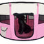 YES4PETS Large Round Portable Soft Playpen Dog Cat Rabbit Puppy Playpen-Pink-1