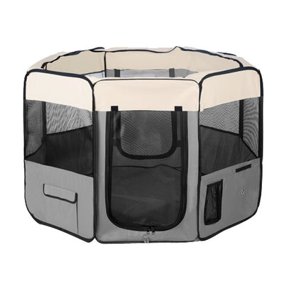 YES4PETS Small Grey Dog Cat Puppy Rabbit Guinea Pig Cat Soft Playpen-0