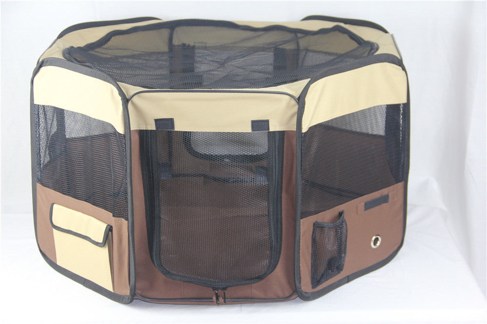 YES4PETS Medium Brown Pet Dog Cat Puppy Rabbit Tent Soft Playpen-0