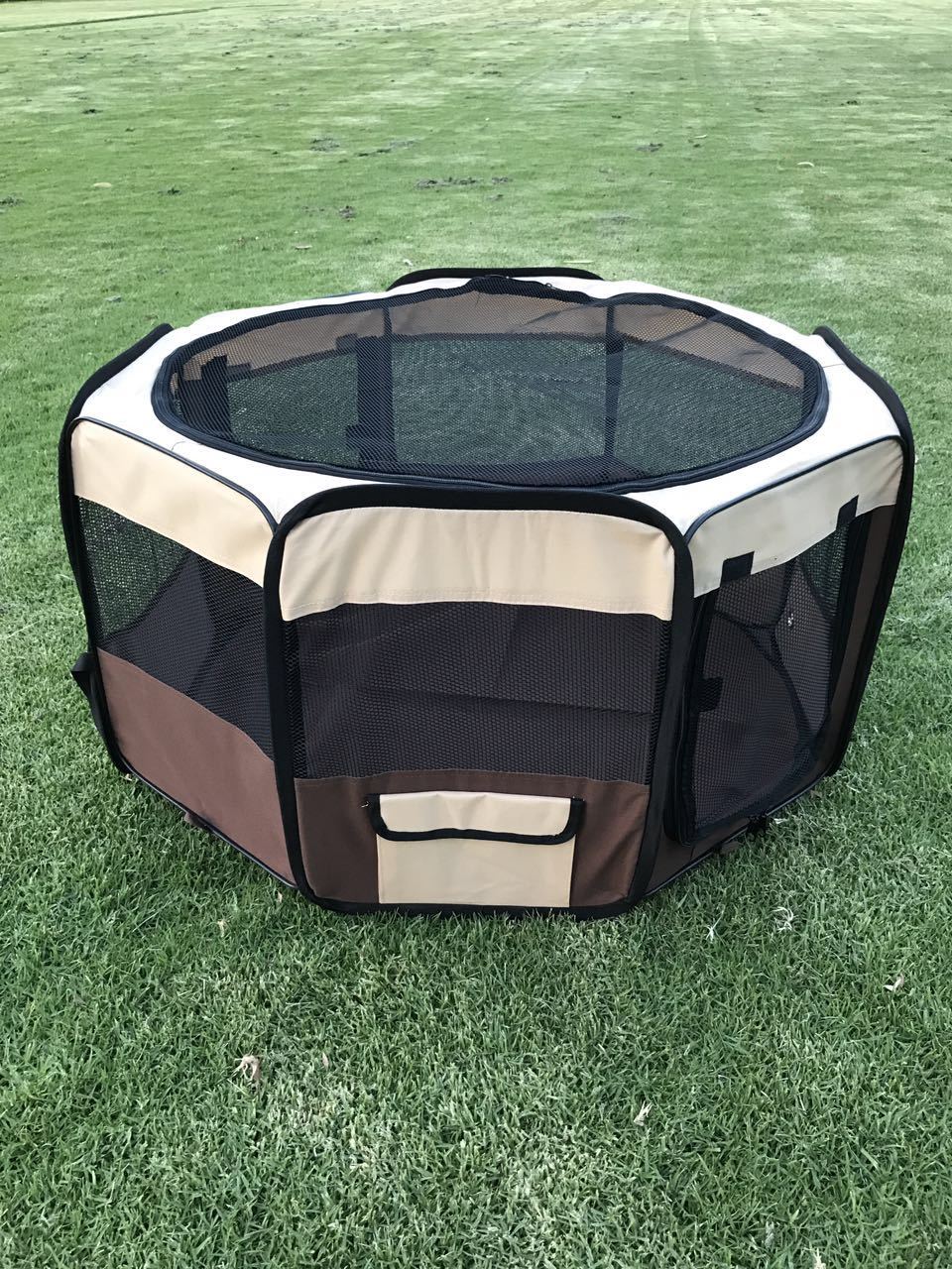 YES4PETS Medium Brown Pet Dog Cat Puppy Rabbit Tent Soft Playpen-1