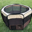 YES4PETS Medium Brown Pet Dog Cat Puppy Rabbit Tent Soft Playpen-2