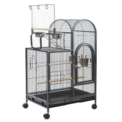 YES4PETS Large Bird Budgie Cage Parrot Aviary Carrier With Wheel-0