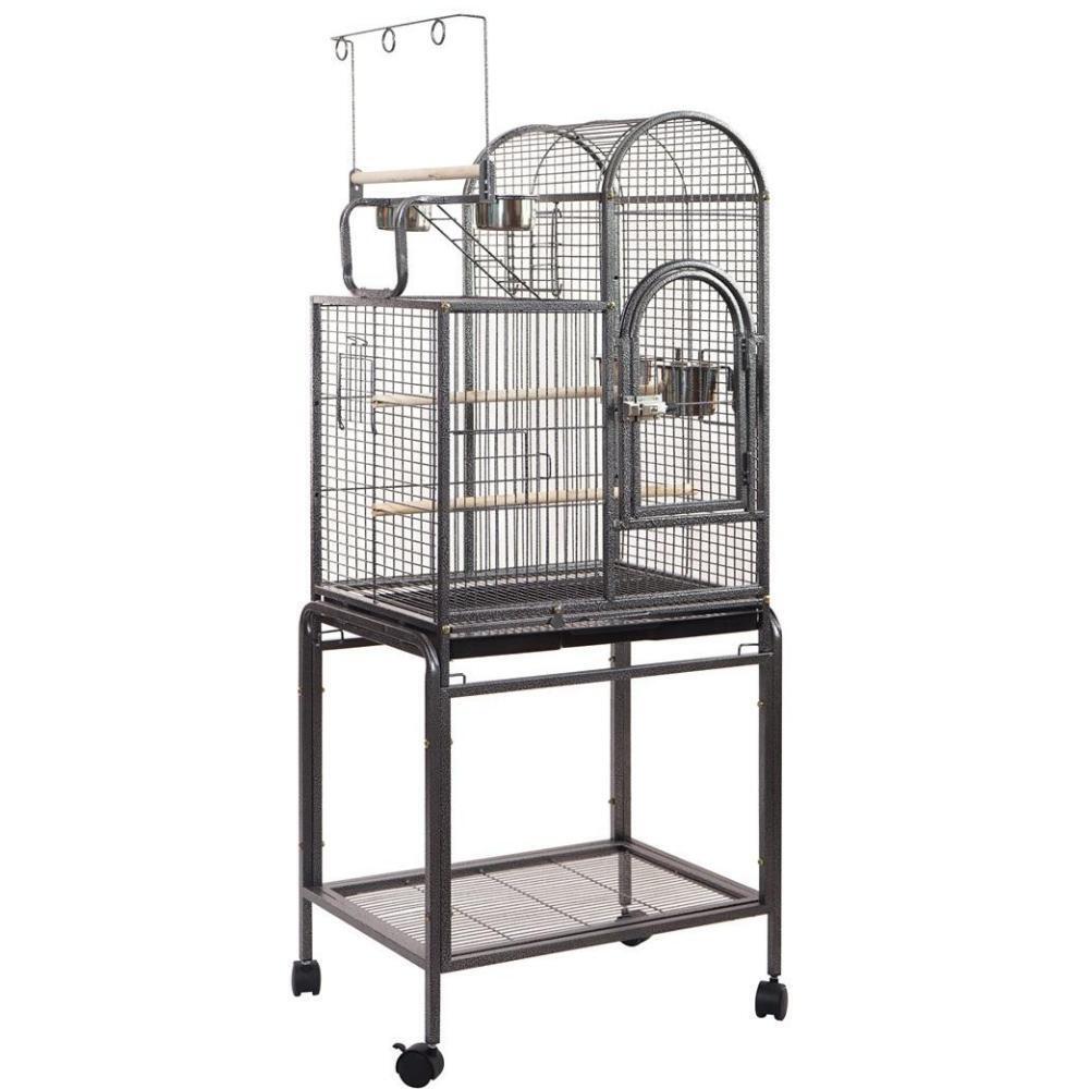 YES4PETS Large Bird Budgie Cage Parrot Aviary Carrier With Stand & Wheel-0