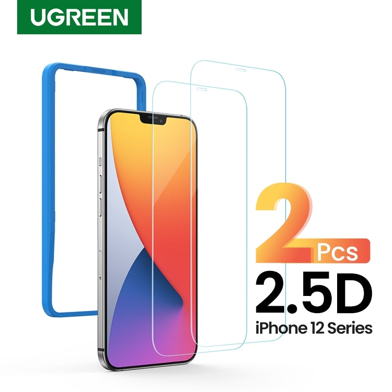 UGREEN 20336 2.5D Full Cover HD Screen Tempered Protective Film for iPhone 12/5.4" (Twin Pack)-0