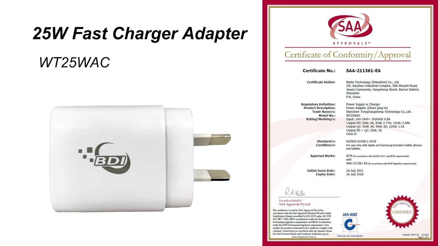 BDI 25W PD Quick Charger AU plug with USB-A and Type-C Ports-4