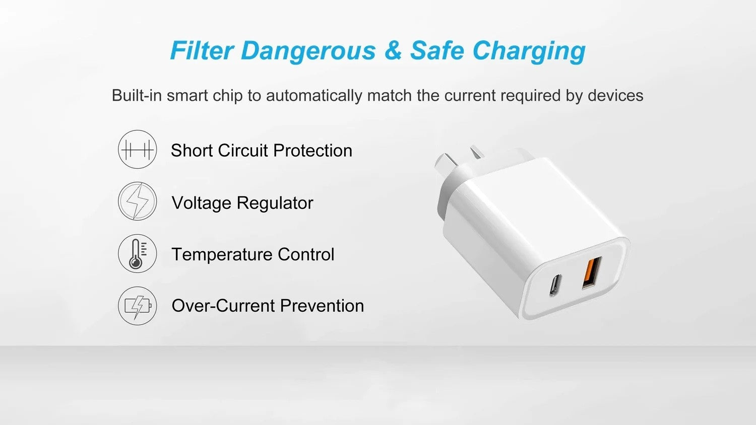 BDI 25W PD Quick Charger AU plug with USB-A and Type-C Ports-6