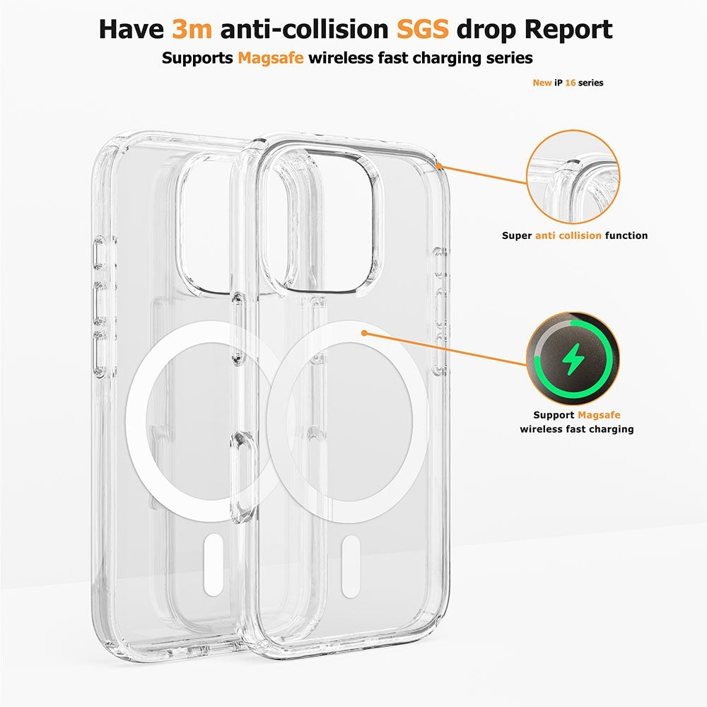 Ultimake Shockproof Transparent Magsafe Cover Case for iPhone 16 Pro-2