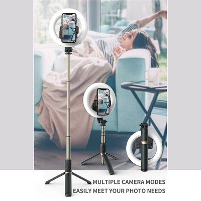 TEQ Q07 Bluetooth Ring Light Selfie Stick  + Tripod stand-1