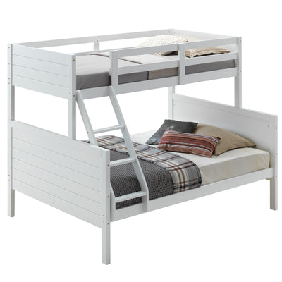 Zinnia Single Double Bunk Bed Frame Rubber Timber Wood Loft Furniture - White-0