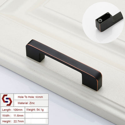 Zinc Kitchen Cabinet Handles Drawer Bar Handle Pull black+copper color hole to hole size 96mm-0